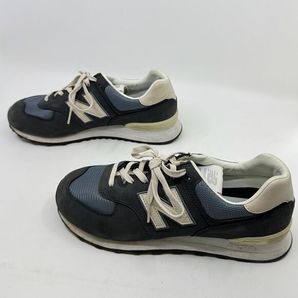 NEW BALANCE Men's 574 SYO Sea Salt Outer Space Nubuck - Picture 4 of 13